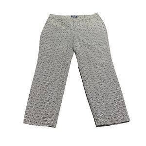 OLD NAVY Womens Black White Harper Mid Rise Cropped Stretch Ankle Pants Sz 10Reg